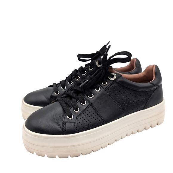 Linea Paolo Jett Platform Sneaker Shoes Lace-Up Women's Black Size US6M EU37 - Picture 1 of 10